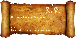 Kronstein Vince névjegykártya
